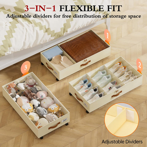 Yecaye under-bed storage with clear lid for at-a-glance visibility