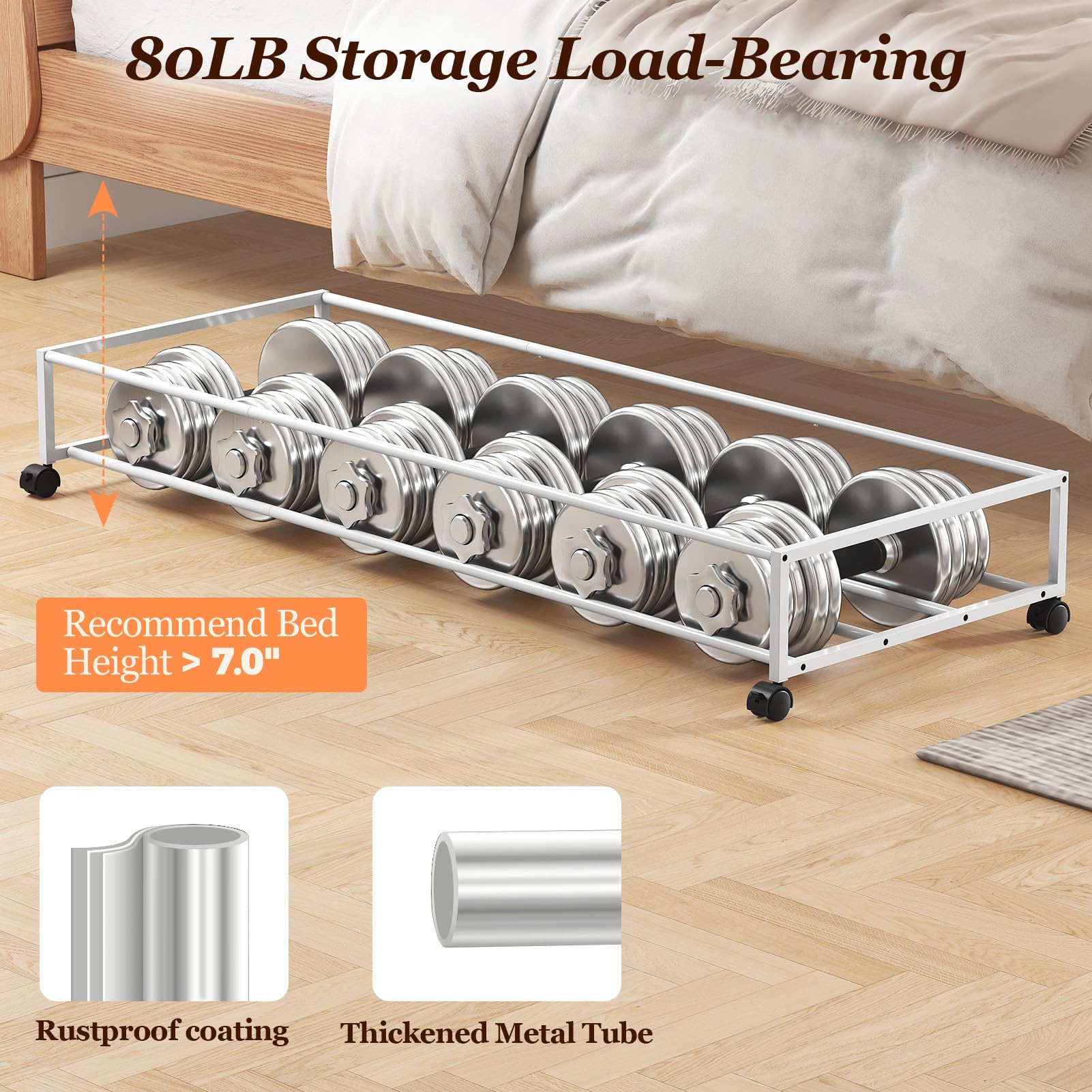 Yecaye under-bed storage clear lid for fast contents identification.