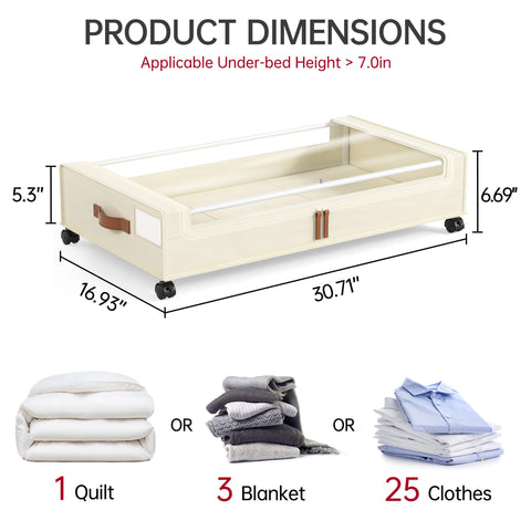 Yecaye under bed storage with clear window for quick item identification.