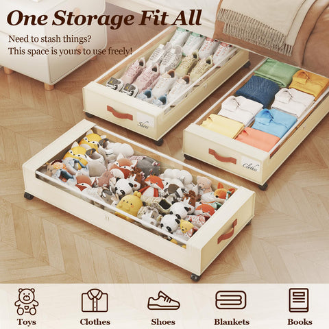 Yecaye under-bed storage durable materials suitable for heavy items