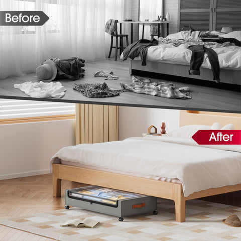 Yecaye under-bed storage folds flat when not in use