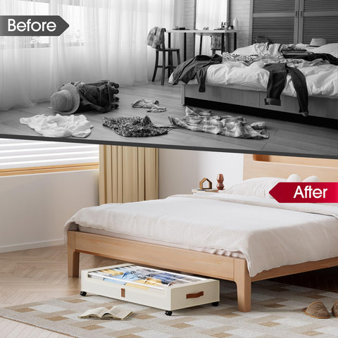 Yecaye under-bed storage foldable design for compact storage when not in use