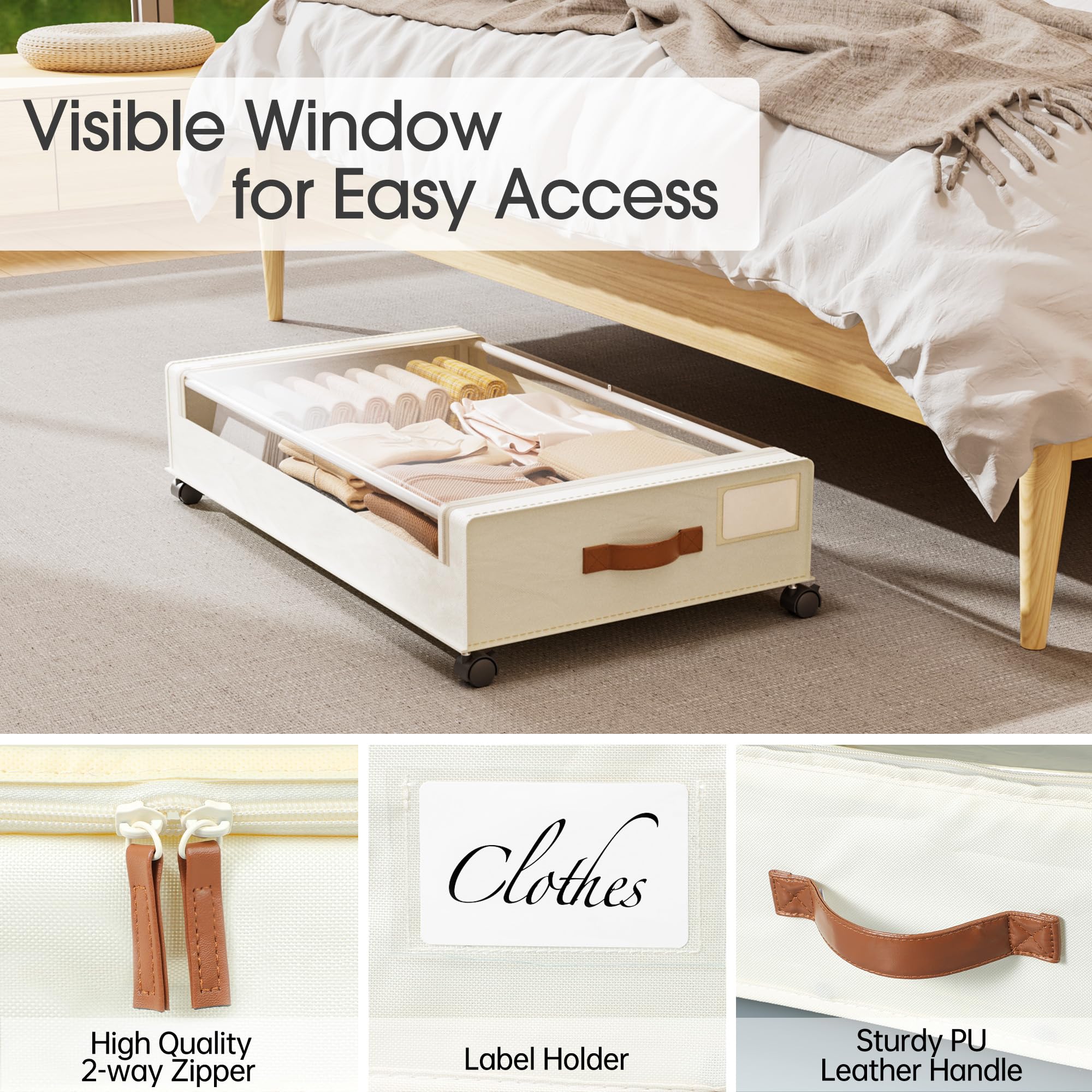Yecaye under bed storage, foldable when not in use to save space.