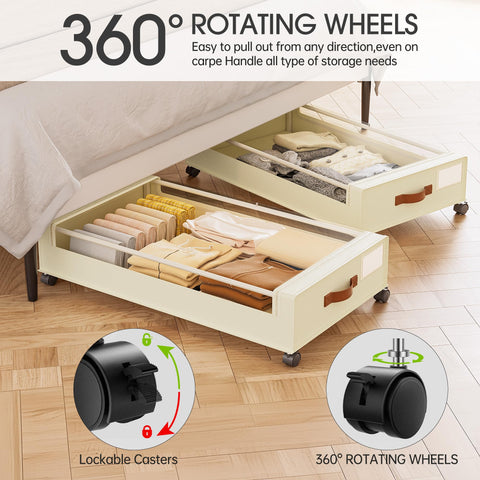 Yecaye under bed storage with label for organized contents.