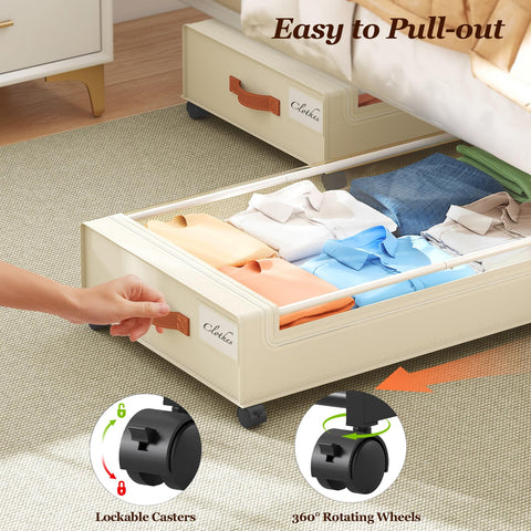 Yecaye rolling under-bed drawers work under sofas and closets.