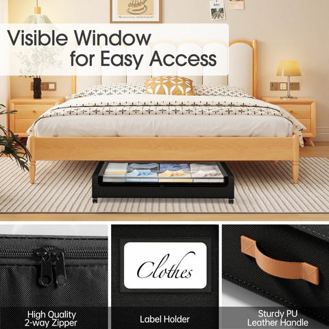 Yecaye under-bed storage fits under beds, sofas, and closets.