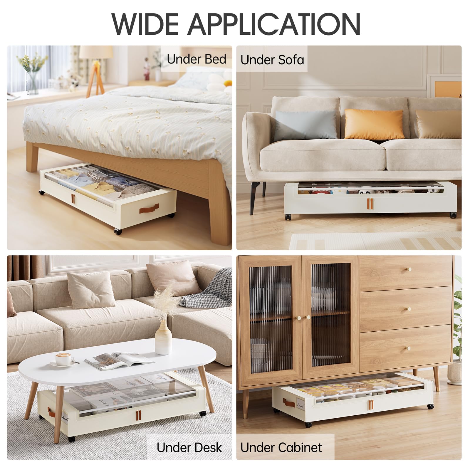Yecaye under-bed storage placement under bed and sofa declutters space