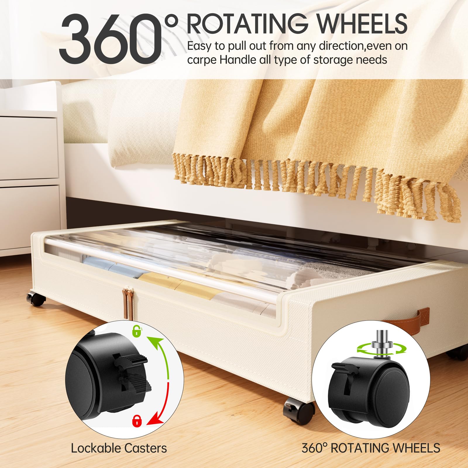 Yecaye under-bed storage 70L capacity ready for bulky items