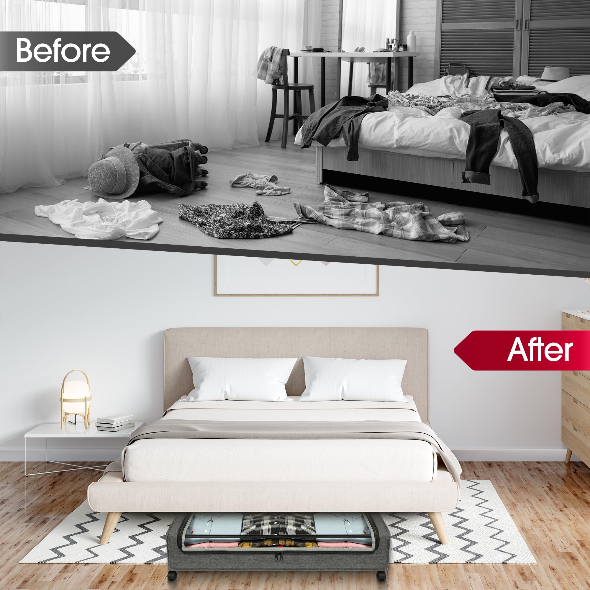 Dorm-friendly Yecaye rolling drawers reduce clutter and improve accessibility.