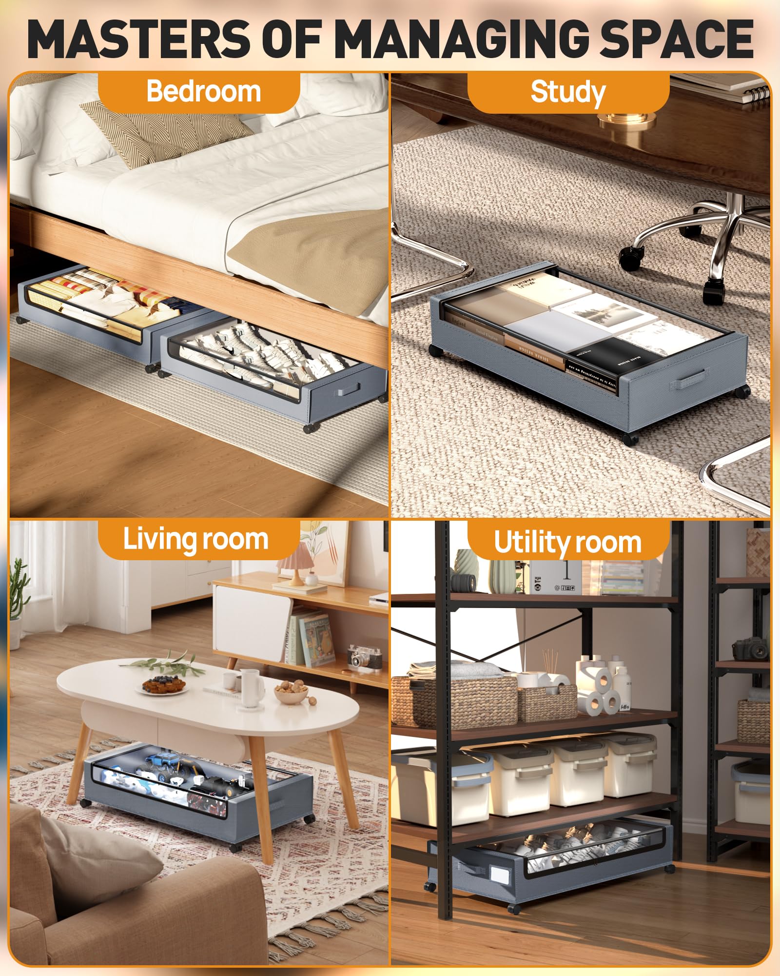 YEEBONIX metal bottom rods support heavy items up to 90 lb.