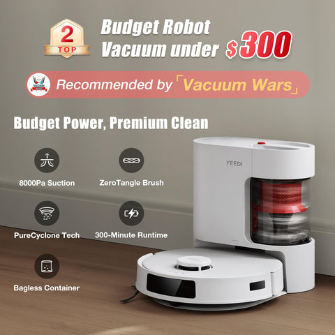 Yeedi C12 Plus side profile highlights slim body for under-furniture cleaning.