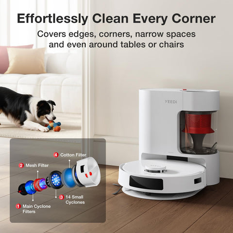Yeedi C12 Plus TrueMapping view demonstrates precise room mapping and efficient cleaning paths.
