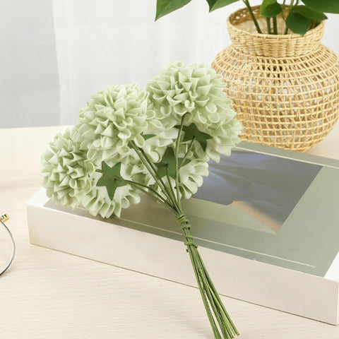 YEEFLORA sage green rose stem detail with flexible wire for easy shaping