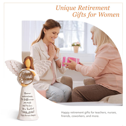Yeegook retirement angel figurine on a tidy desk, ideal for daily reminders.
