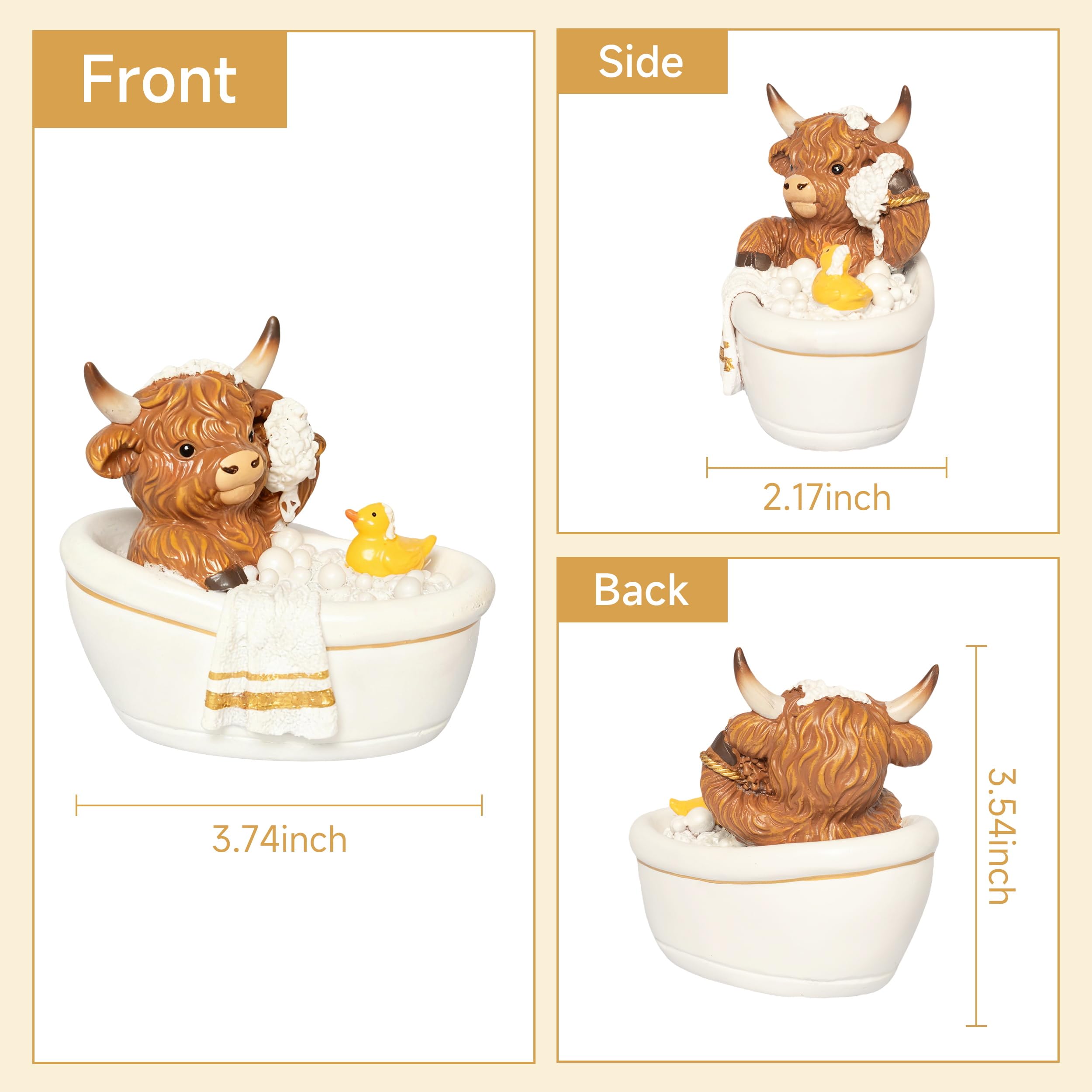 YeehaWhoo Highland Cow mini herd enhances mantels and shelves.