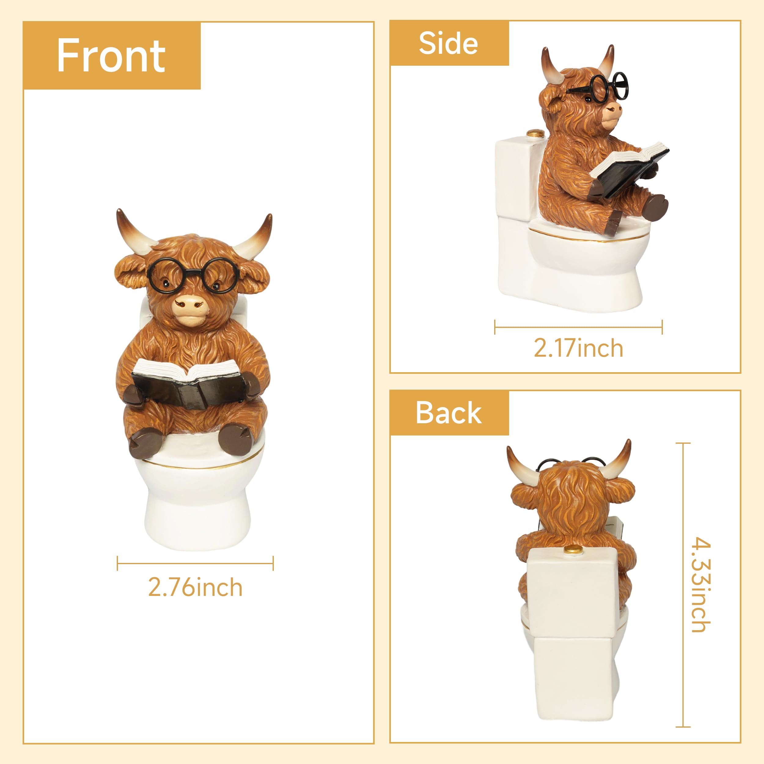 YeehaWhoo Highland Cow gift set features three figurines for home decor.