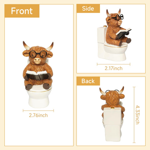 YeehaWhoo Highland Cow gift set features three figurines for home decor.