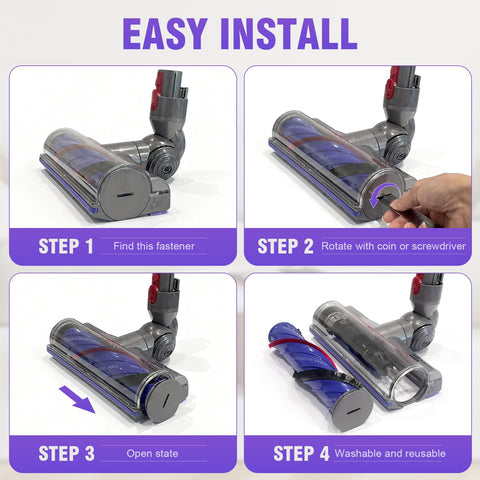 Yeelife stiff nylon bristles deepen carpet cleaning.