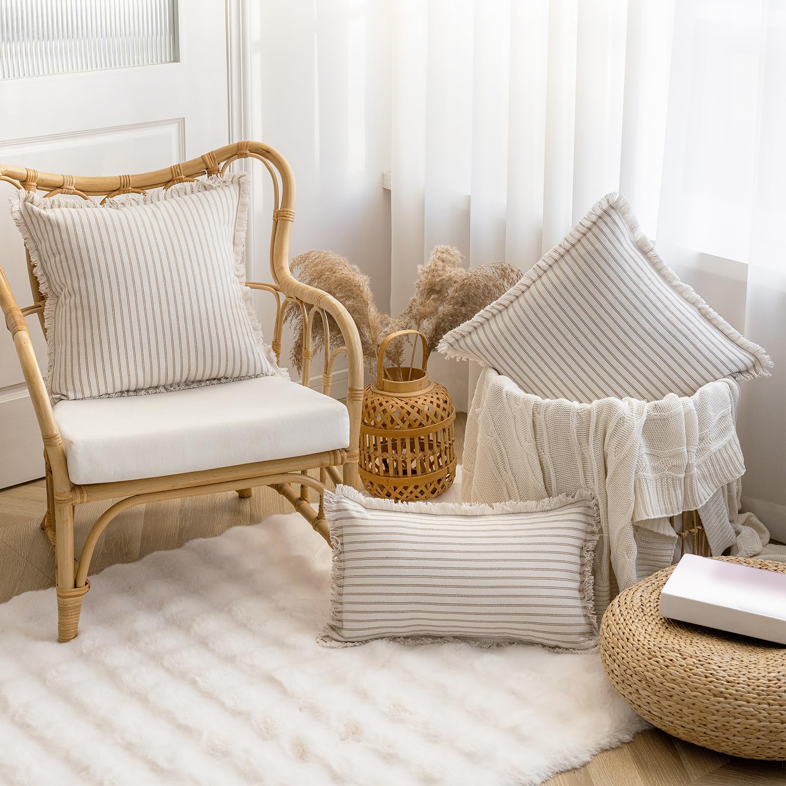 YEENAASY decorative square pillowcase anchors living room styling