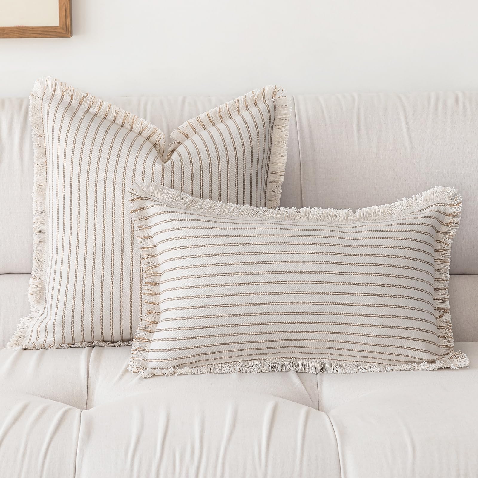 YEENAASY tassel fringe edge pillowcase enhances texture for cozy living spaces