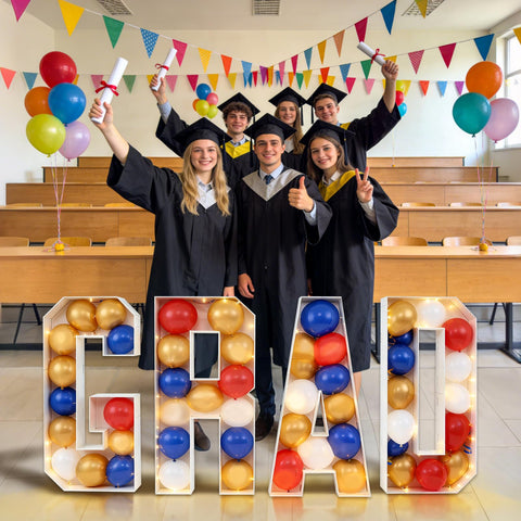 Yeenuo graduation decor doubles as a reusable photo backdrop.