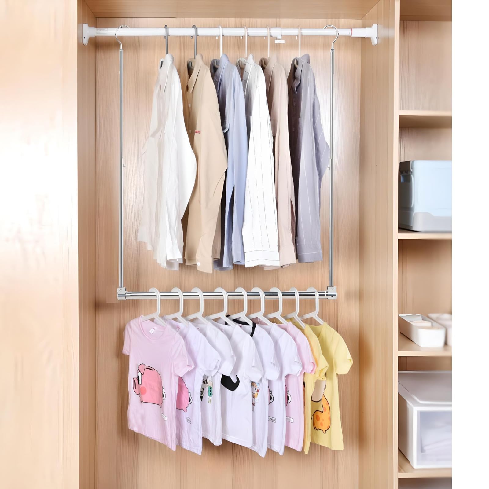 Yeetburg heavy-duty closet bar delivers sturdy organization for clothes