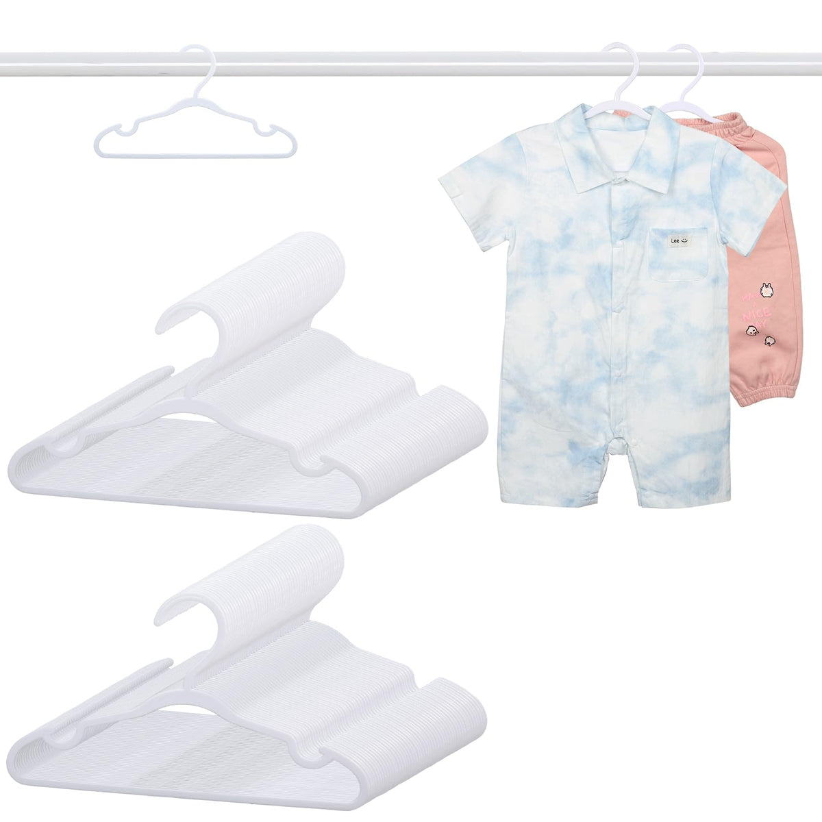 YeJieYJ 11-42-inch baby hangers with non-slip shoulders for infant wardrobe.