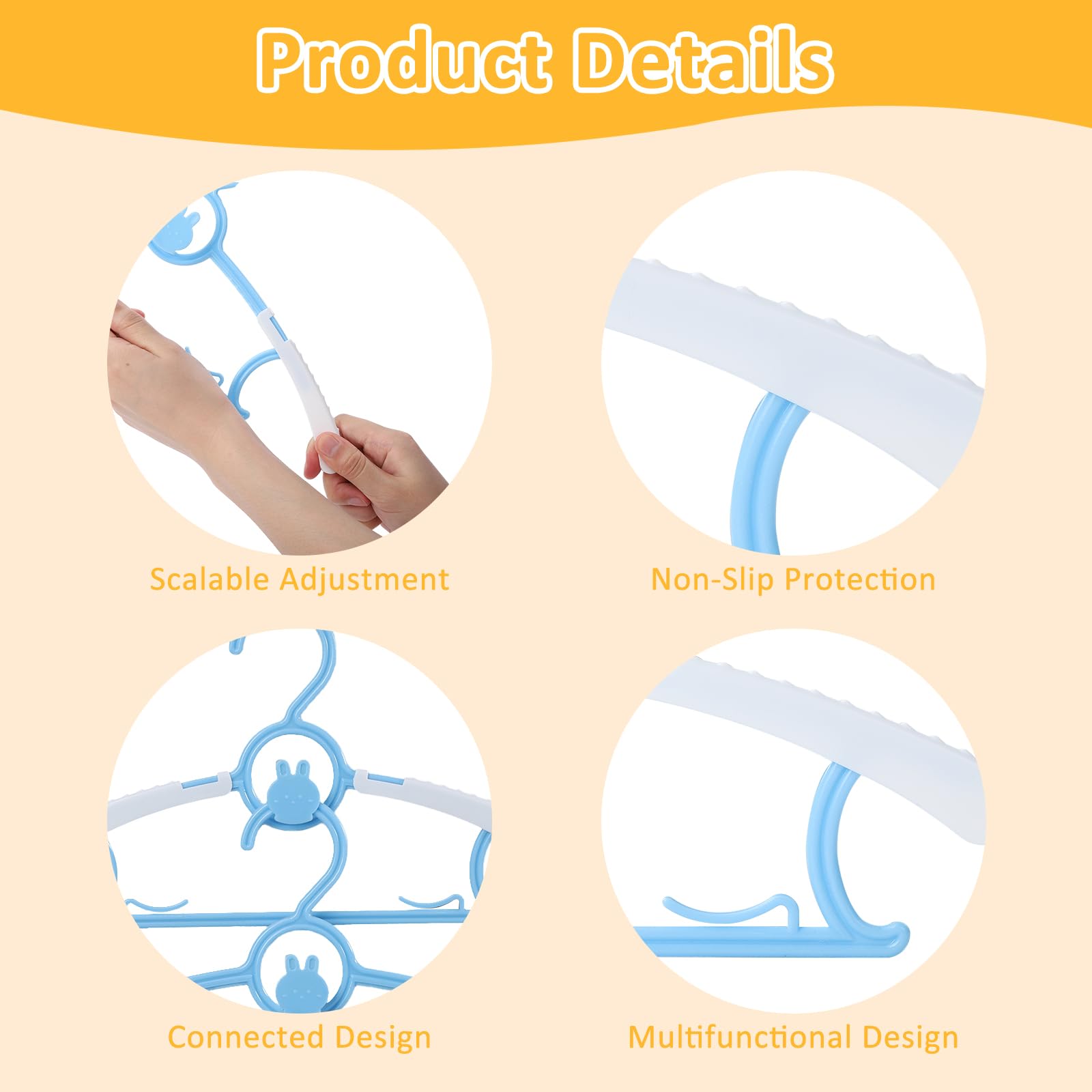 YeJieYJ adjustable hangers 11-14in grow with your child’s wardrobe.