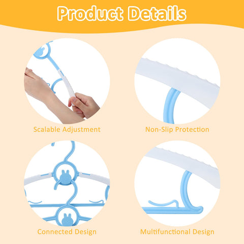 YeJieYJ adjustable hangers 11-14in grow with your child’s wardrobe.