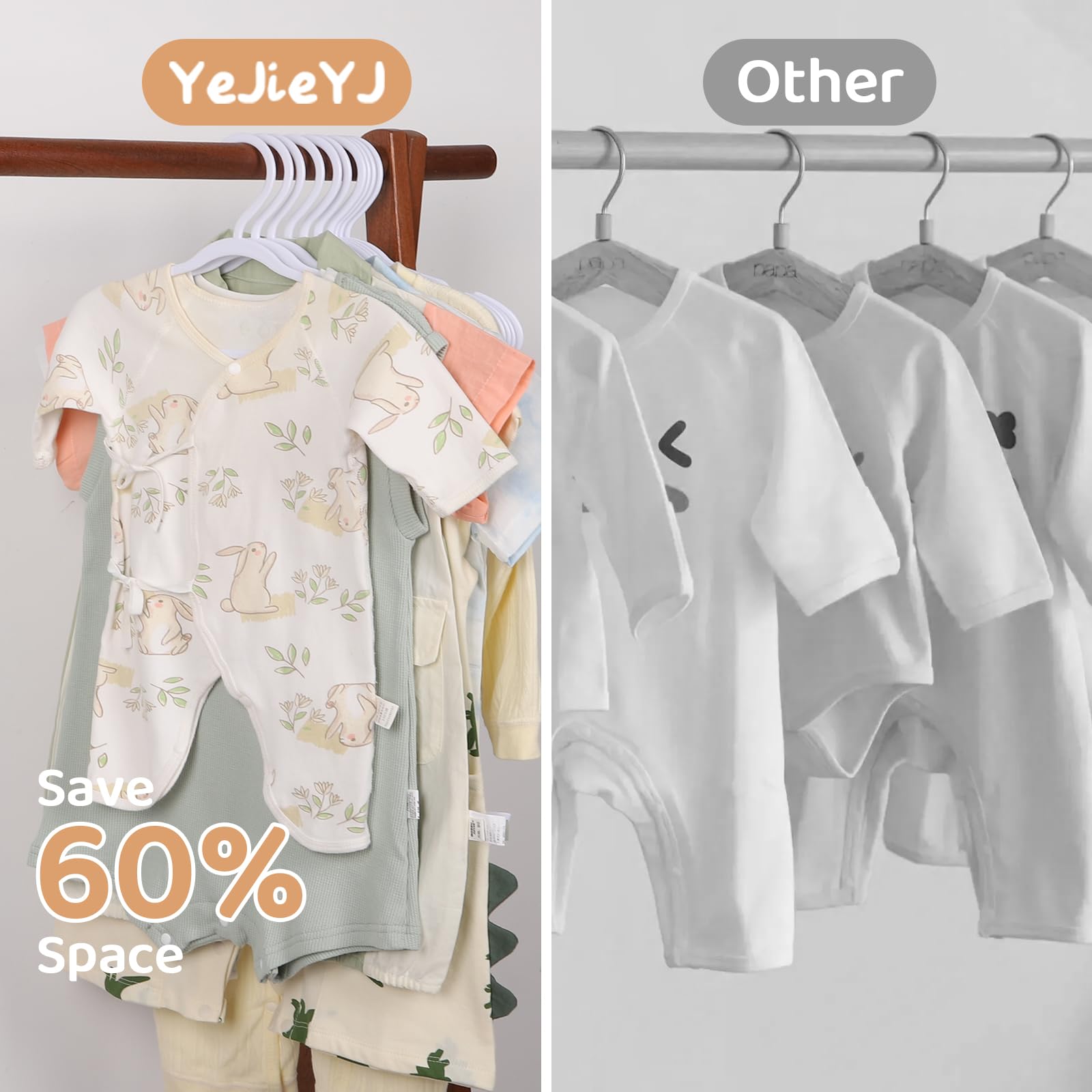 YeJieYJ anti-slip hangers simplify morning routines with accessible wardrobe.
