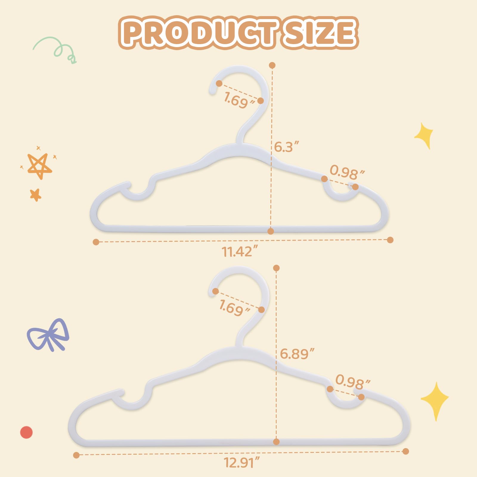 YeJieYJ baby hangers 12.91 inch, sturdy for growing outfits