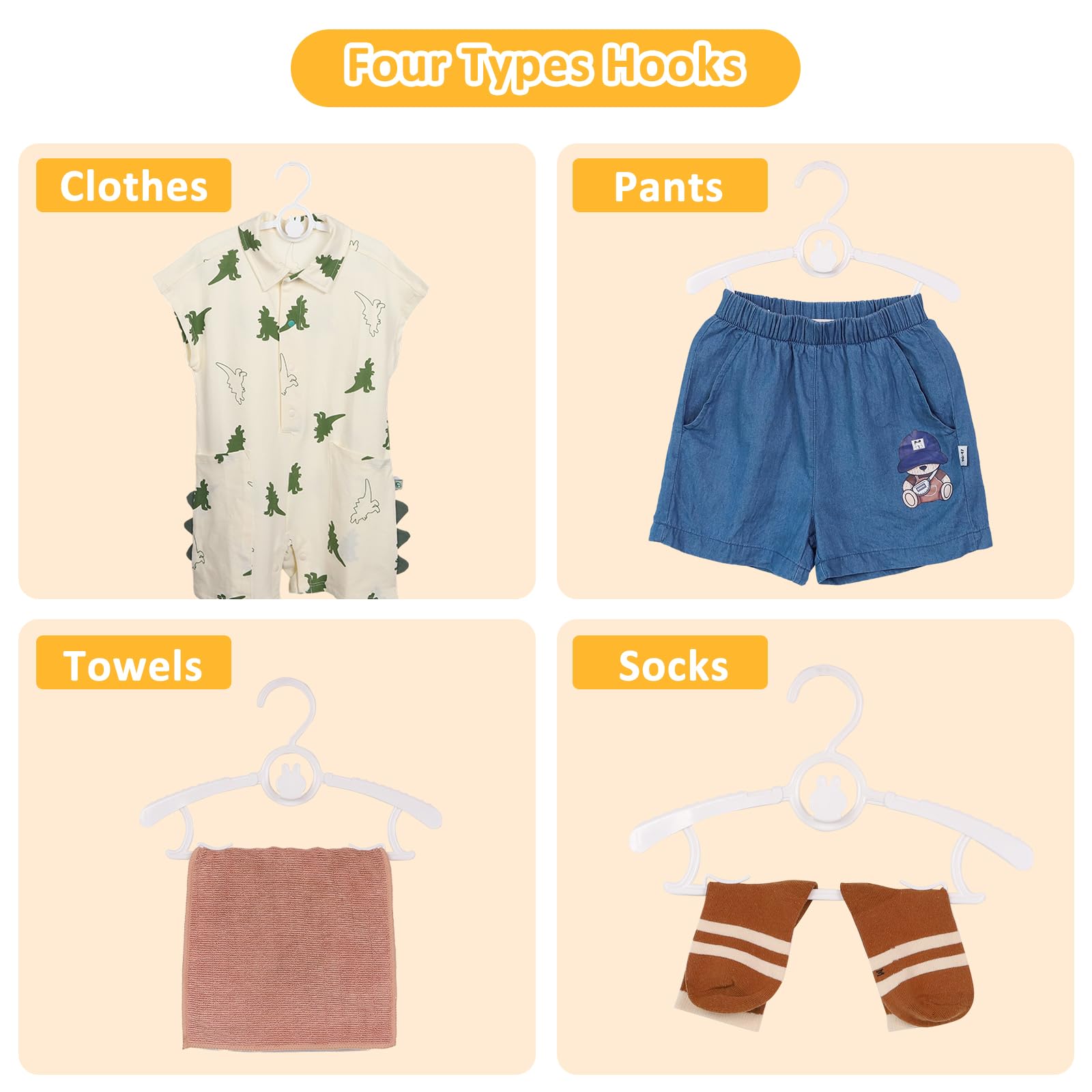 YeJieYJ hangers with bottom clips secure small items like socks.