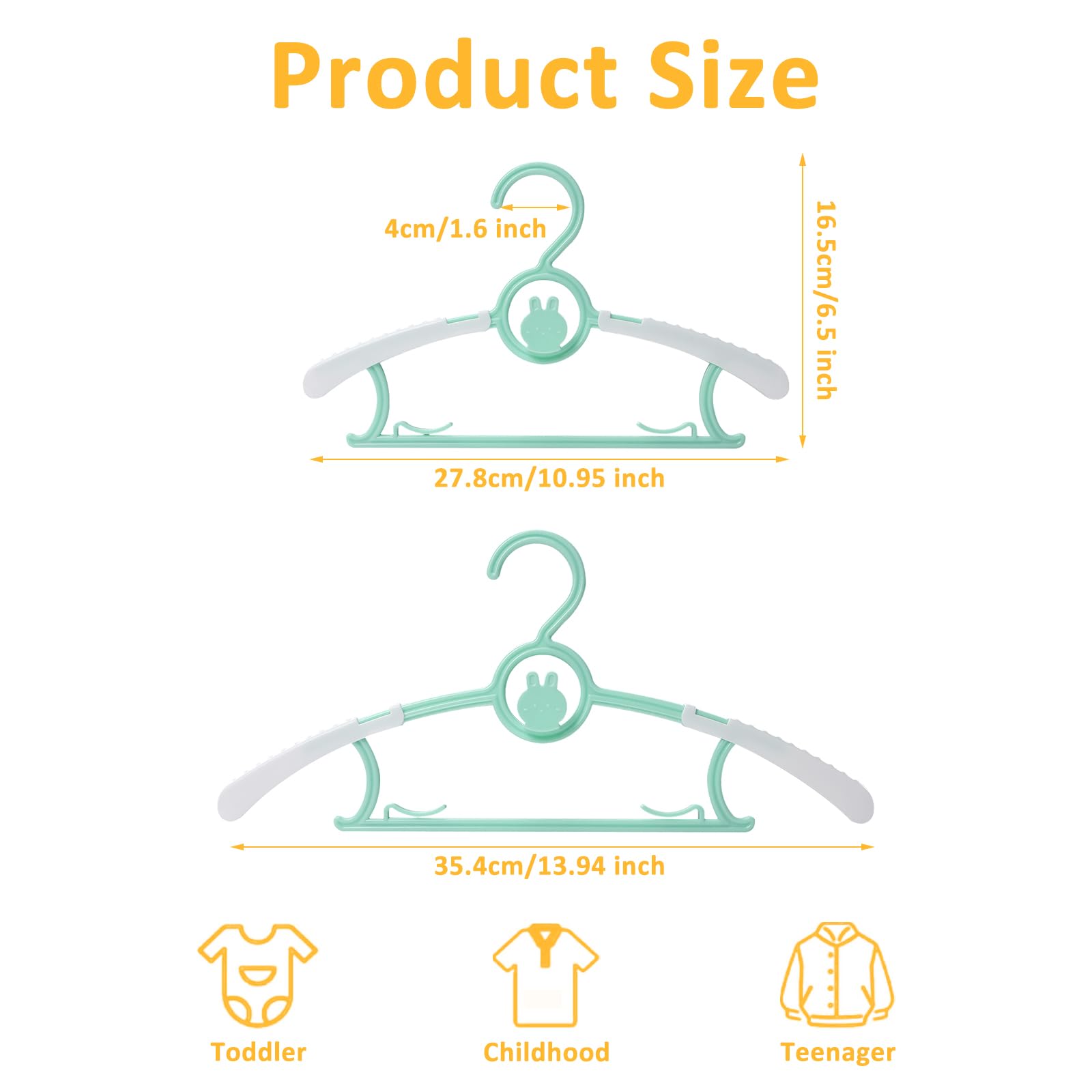 YeJieYJ kids hangers anti-slip keep clothes in place during daily changes.