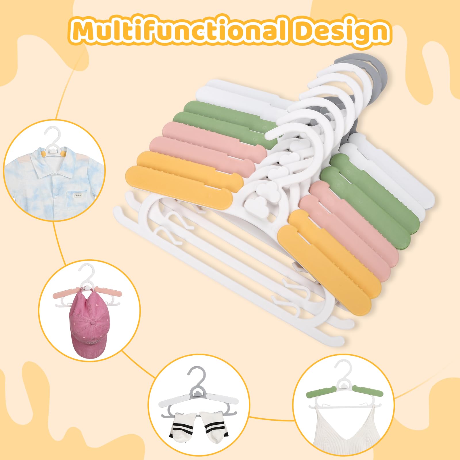 YeJieYJ multicolor kids hangers aid quick outfit decisions with color-coding.