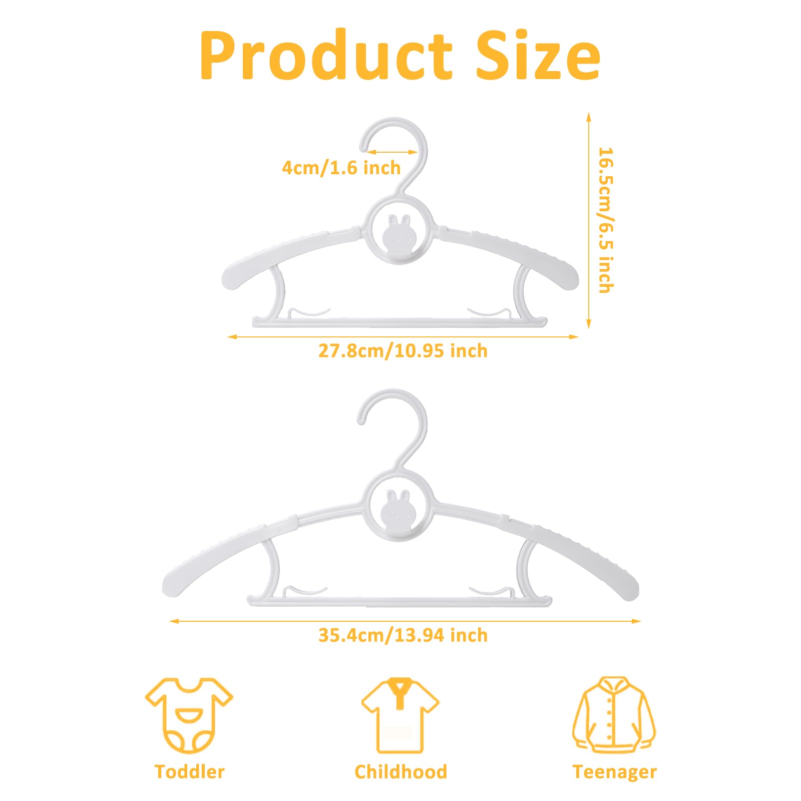 YeJieYJ non-slip kids hanger prevents slipping and keeps outfits wrinkle-free.