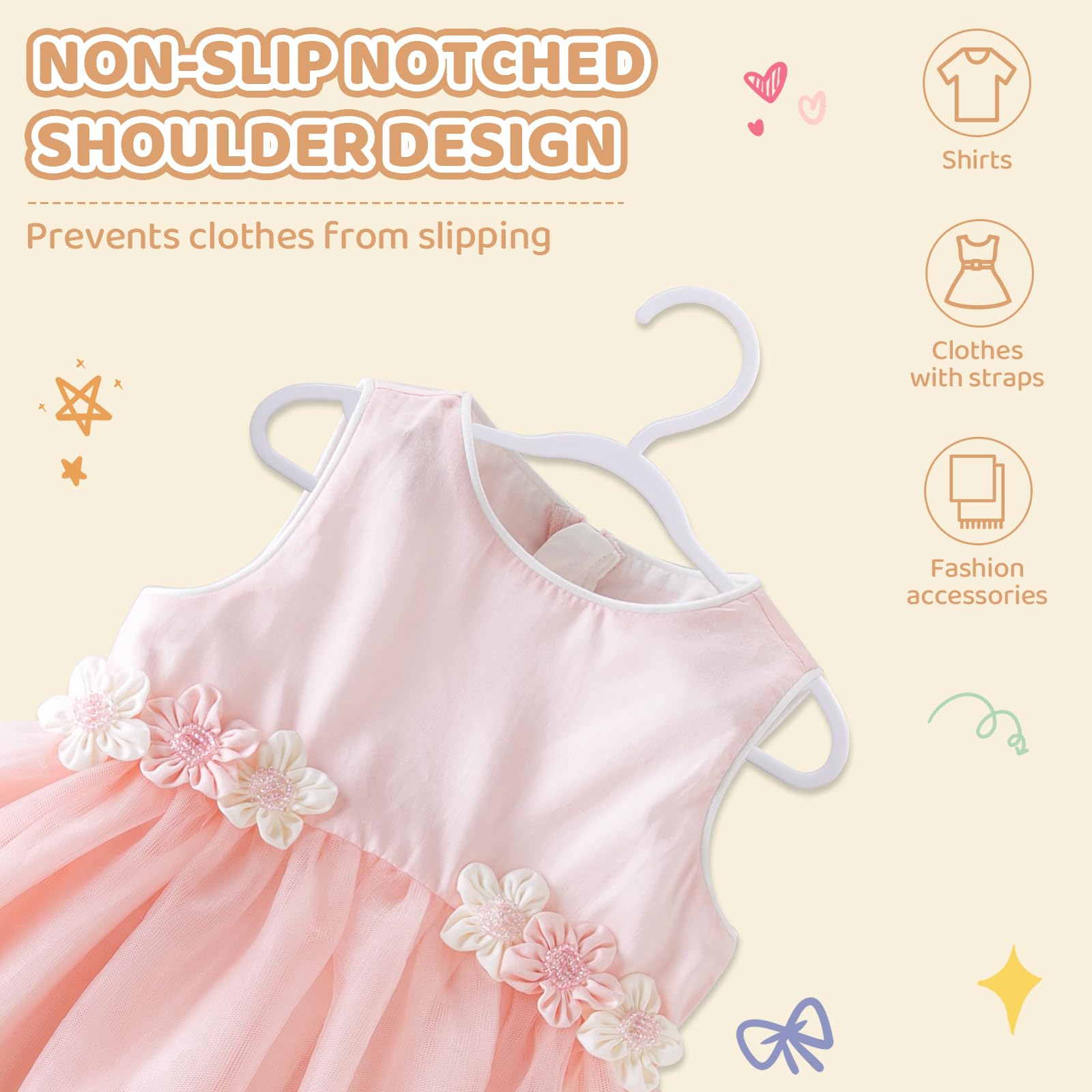 YeJieYJ space-saving childrens hangers help tidy closets and maximize storage.