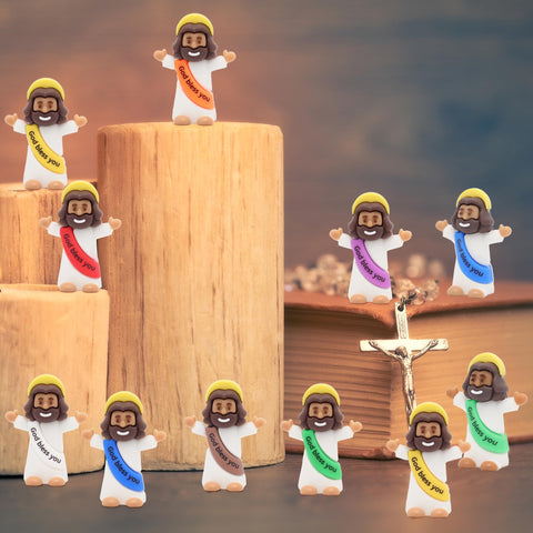 Yelakey mini Jesus figures suitable as classroom rewards and party favors.
