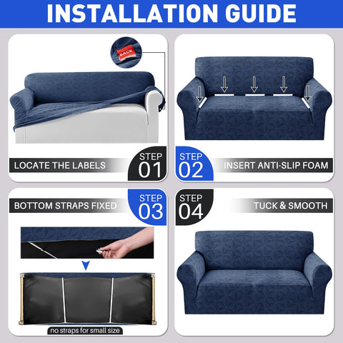 YEMYHOM navy slipcover adds timeless color while protecting upholstery