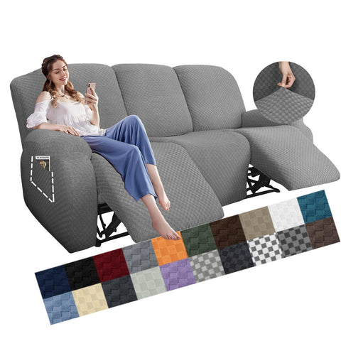YEMYHOM light gray jacquard fabric blends with home décor.