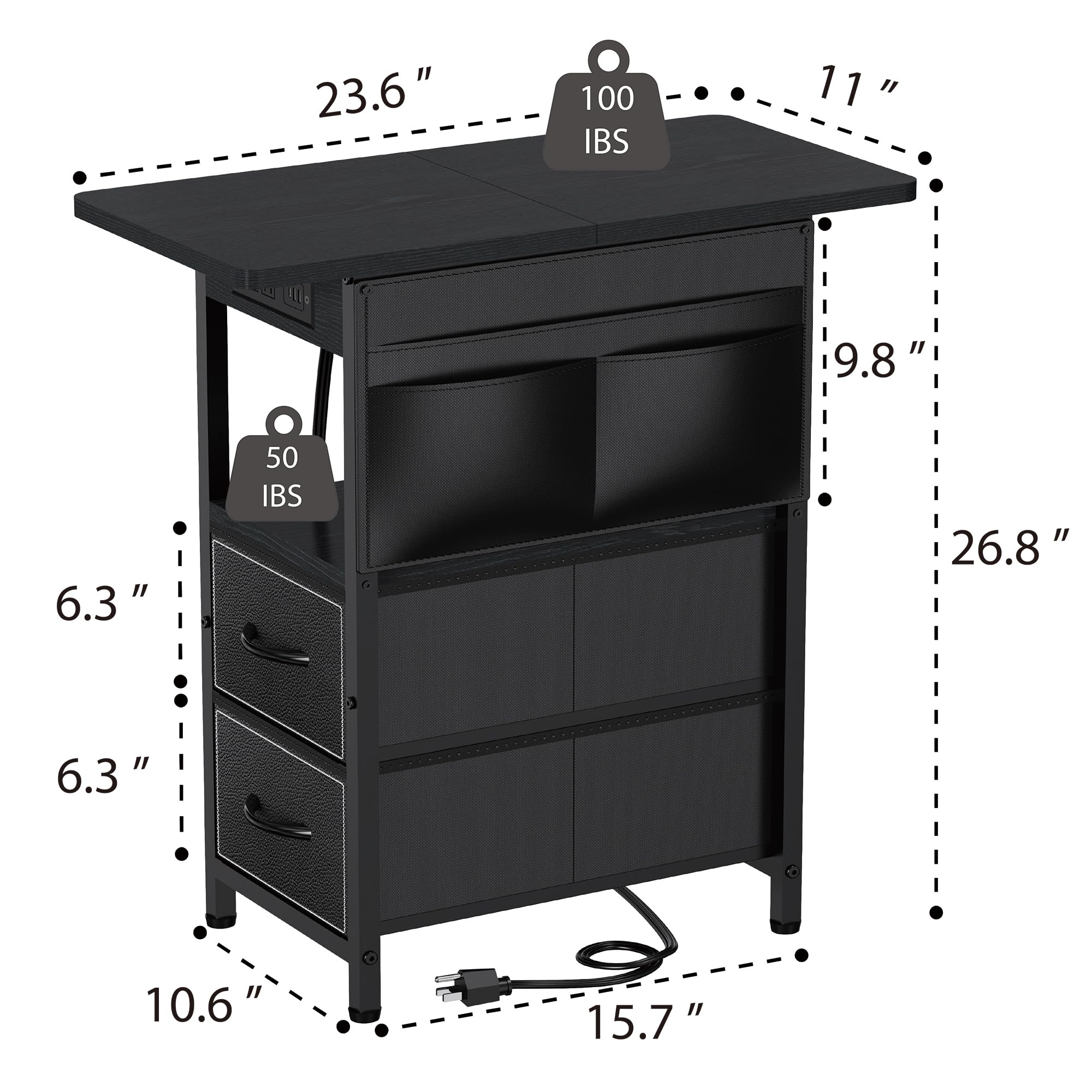 Yenlure end table's sturdy metal frame delivers reliable daily stability.