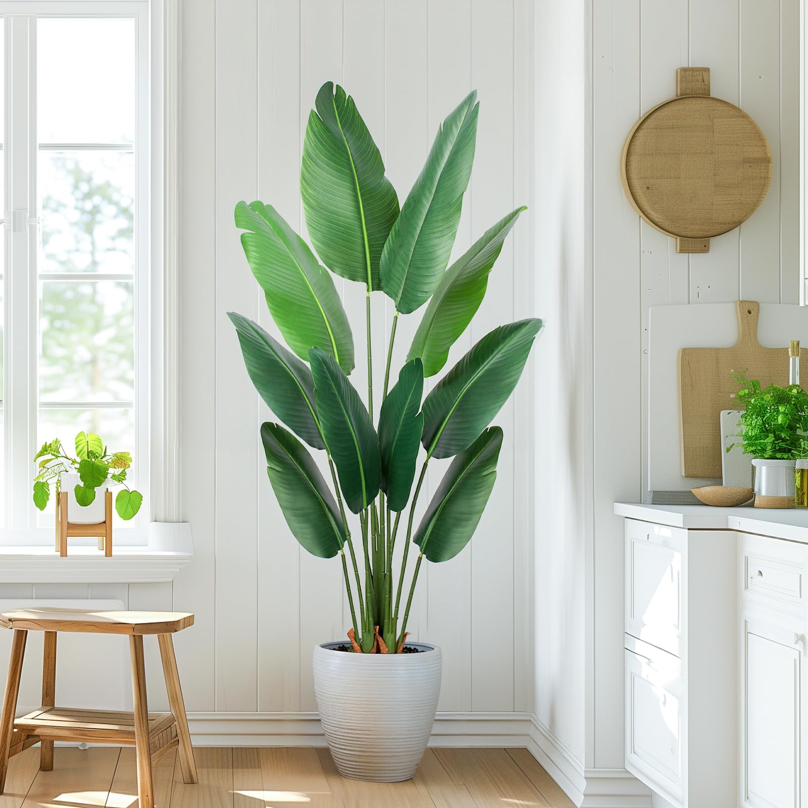 Yepdin Easy-clean artificial plant, wipeable leaves, no watering.