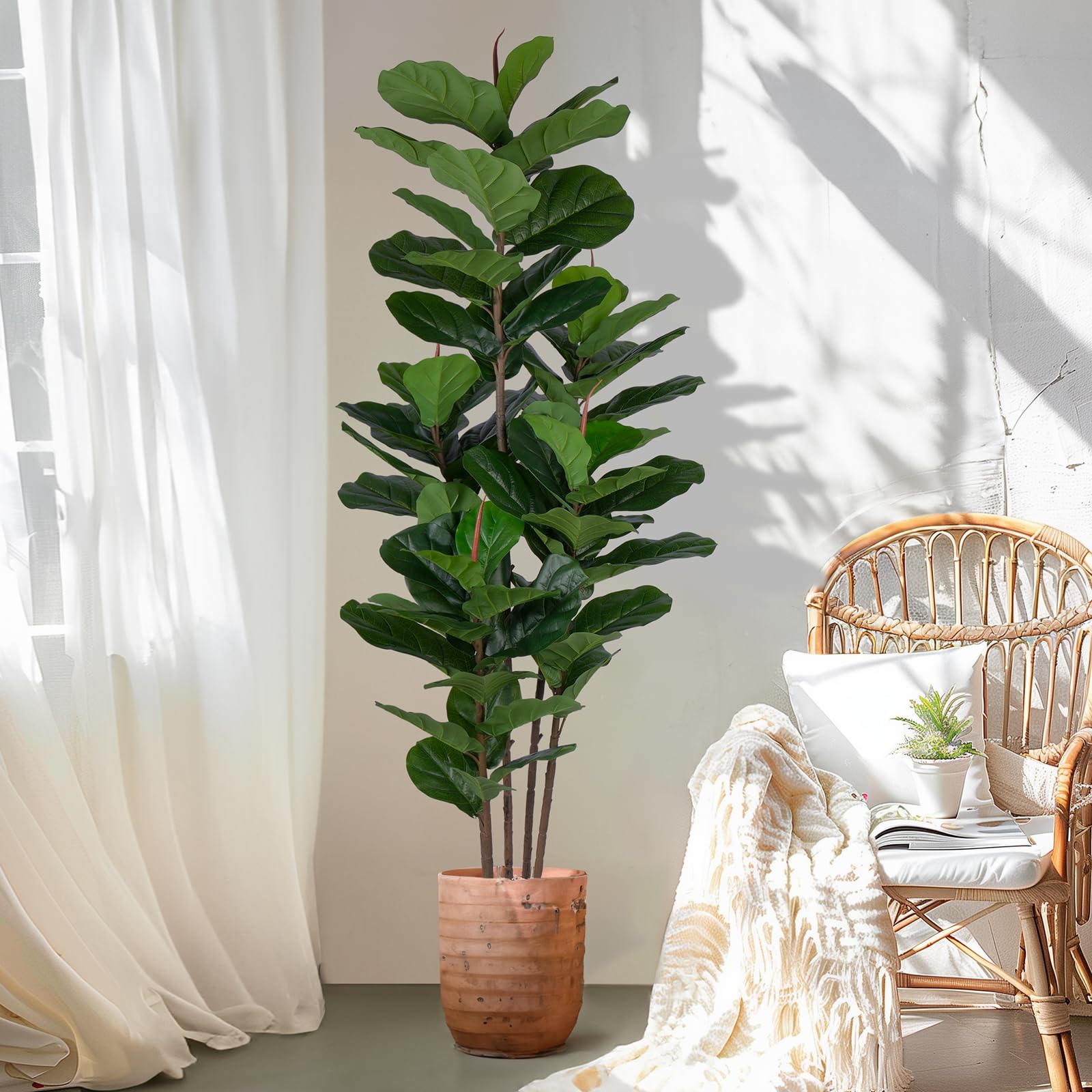 Yepdin indoor outdoor greenery fiddle leaf fig creates versatile focal point.