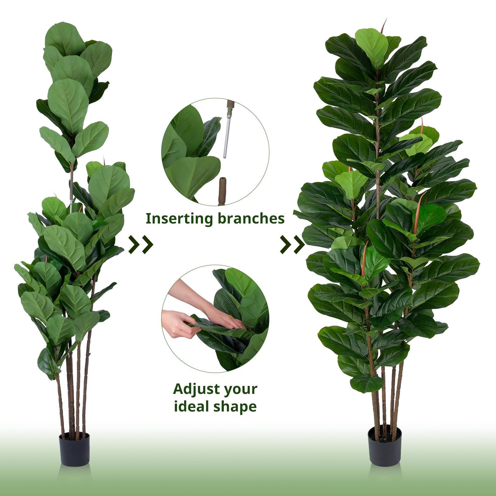 Yepdin realistic faux plants fig tree texture brings depth to interiors.