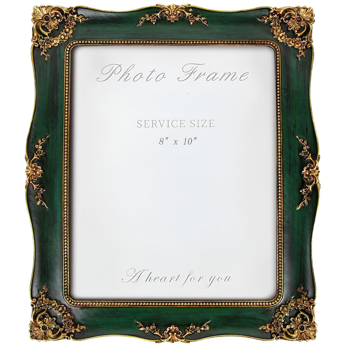 YEPOTUE vintage frame 8x10 green ornate showcases cherished memories on a wall or table.