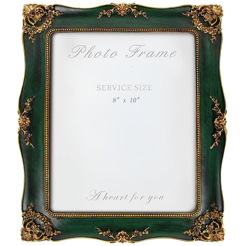 YEPOTUE vintage frame 8x10 green ornate showcases cherished memories on a wall or table.