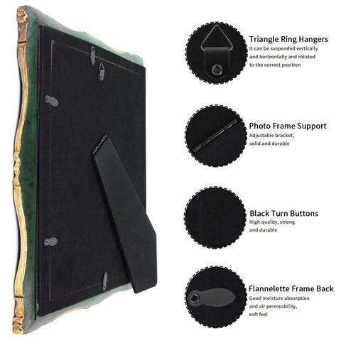 YEPOTUE vintage frame supports wall hanging or tabletop display to suit any room.