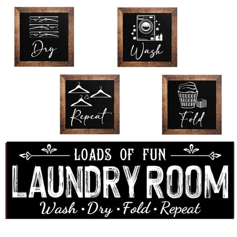 Yerliker wash sign wooden decor for laundry room adds rustic charm.