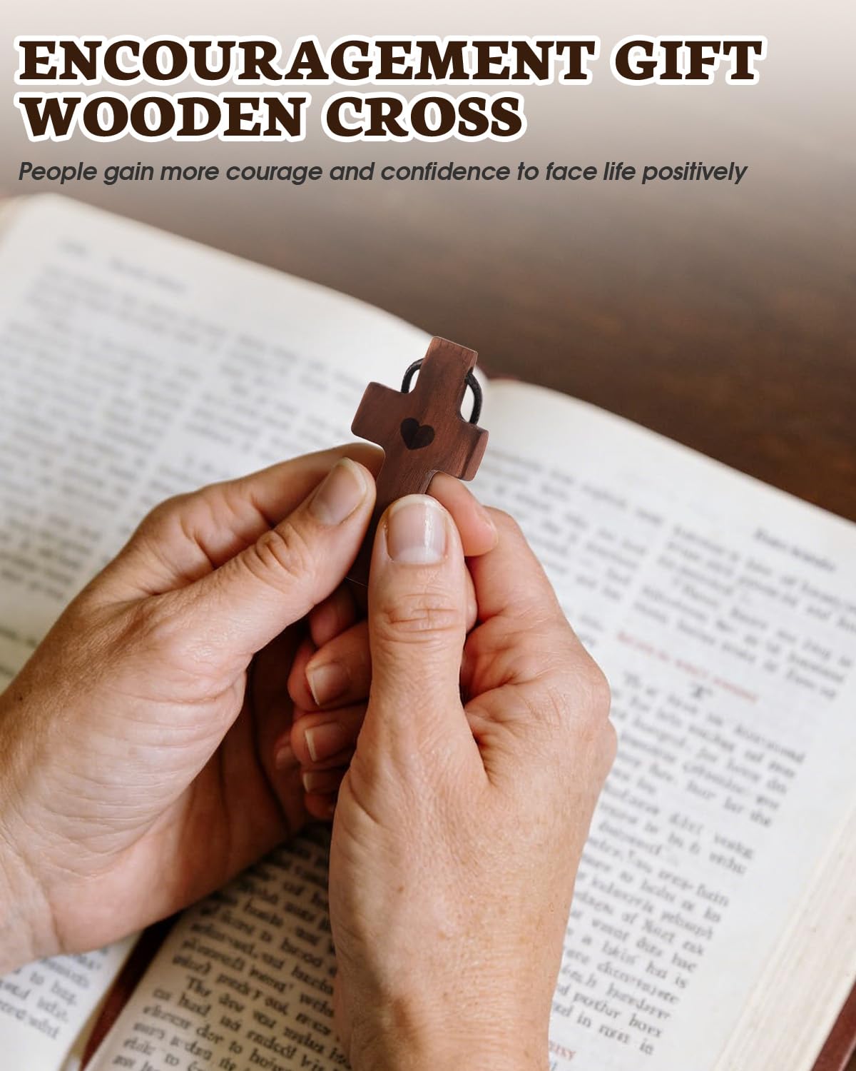 Solid walnut cross with smooth finish built for daily handling