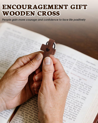 Solid walnut cross with smooth finish built for daily handling