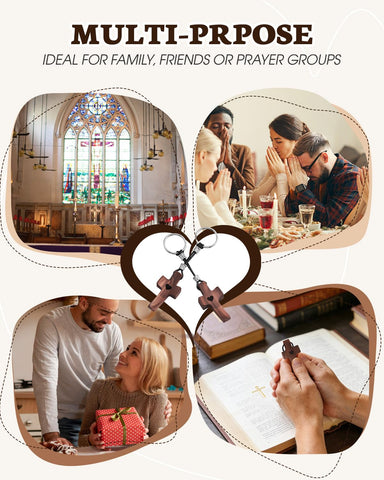 Durable cross with organza bag and prayer card for gifting